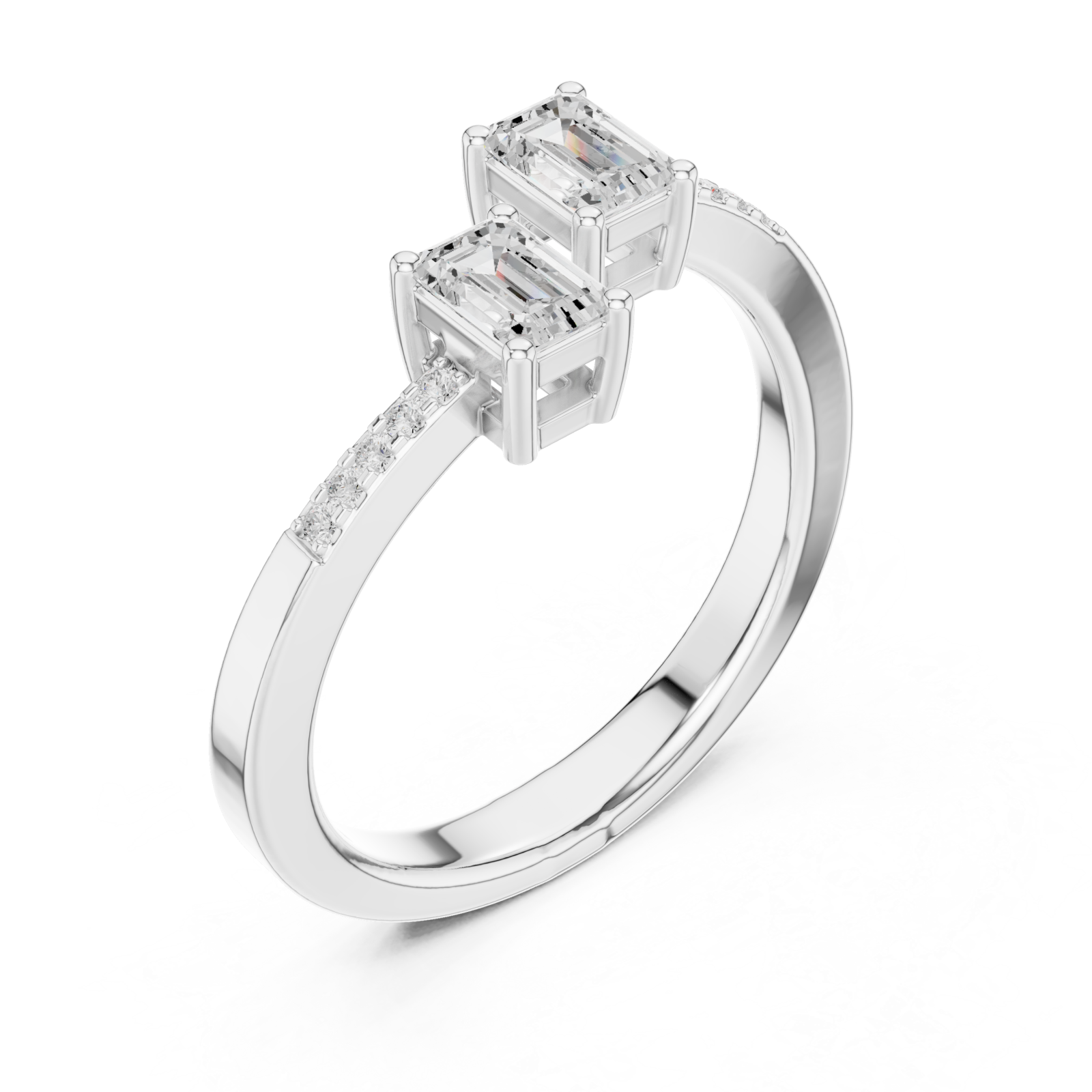  White Gold Twilight Promise Duo Ring Right View