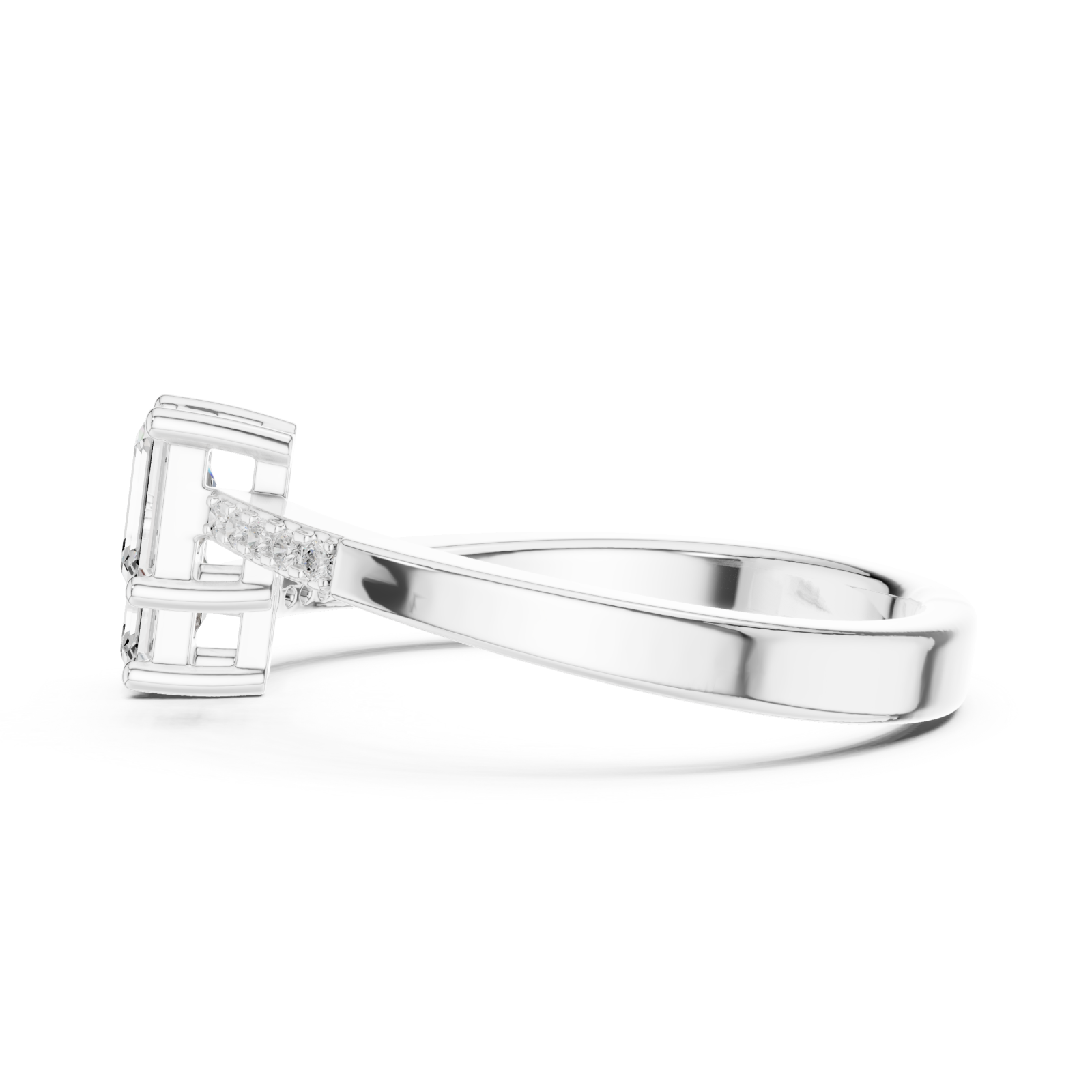  White Gold Twilight Promise Duo Ring Side View