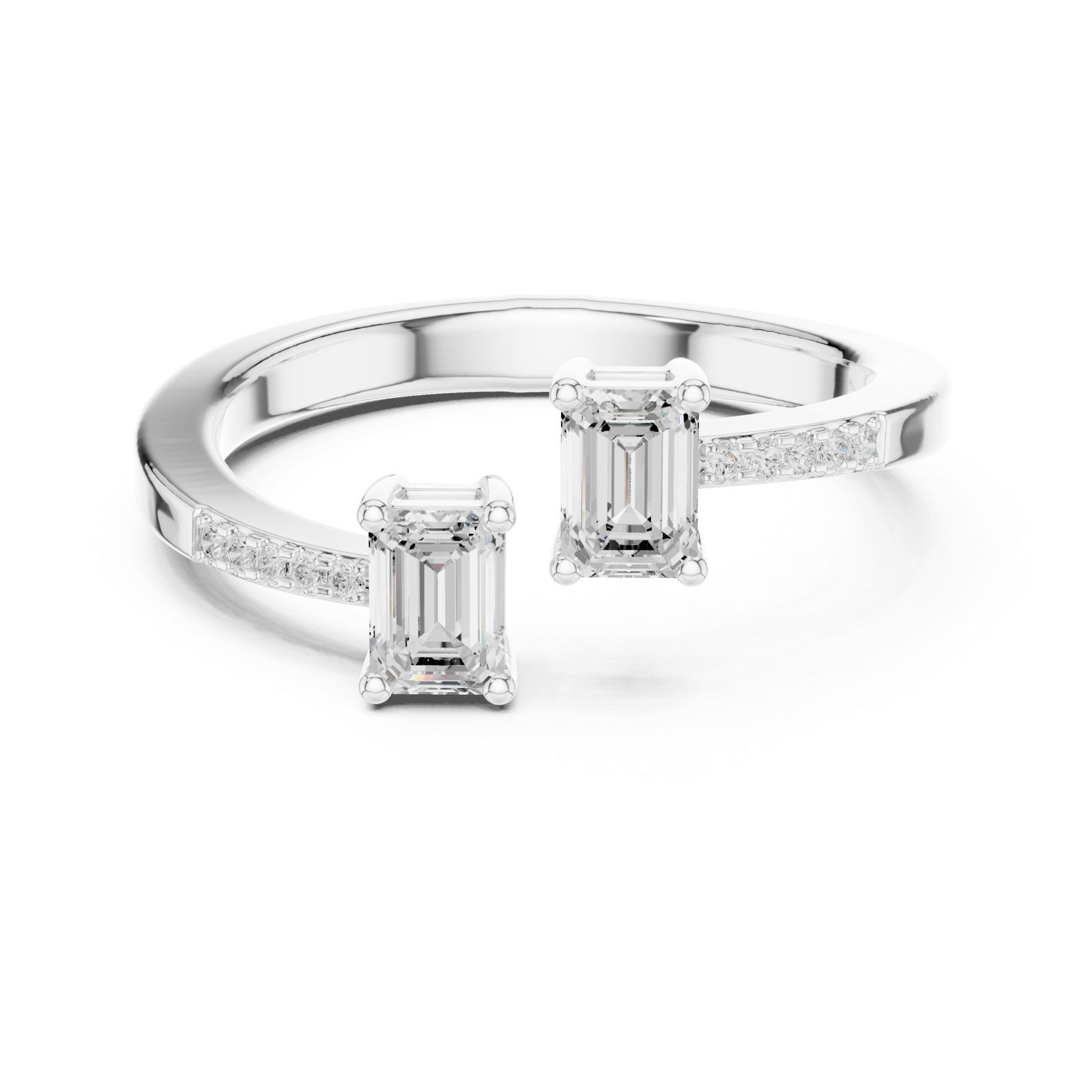  White Gold Twilight Promise Duo Ring Front View
