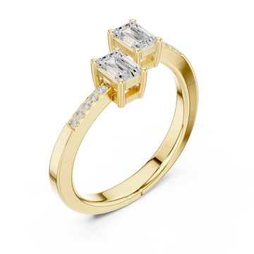 Gold Twilight Promise Duo Ring Right View