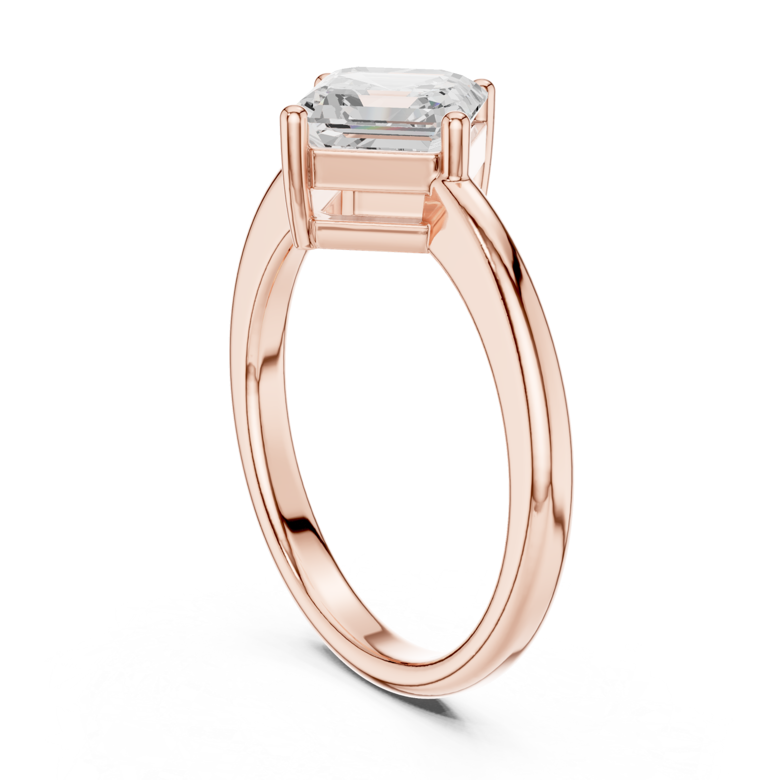  Rose Gold Timeless Luxe Prism Statement Solitaire Ring Left View