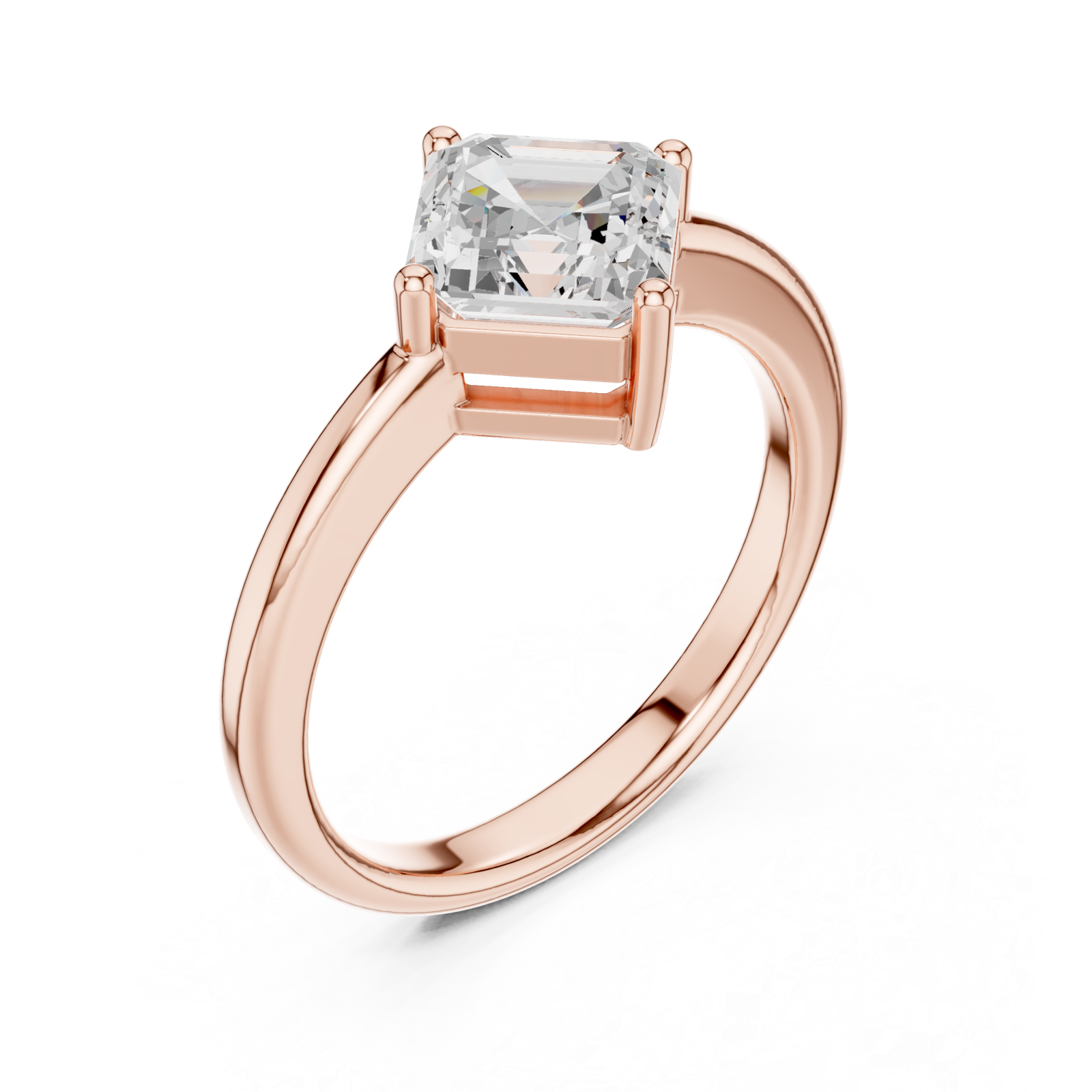  Rose Gold Timeless Luxe Prism Statement Solitaire Ring Right View