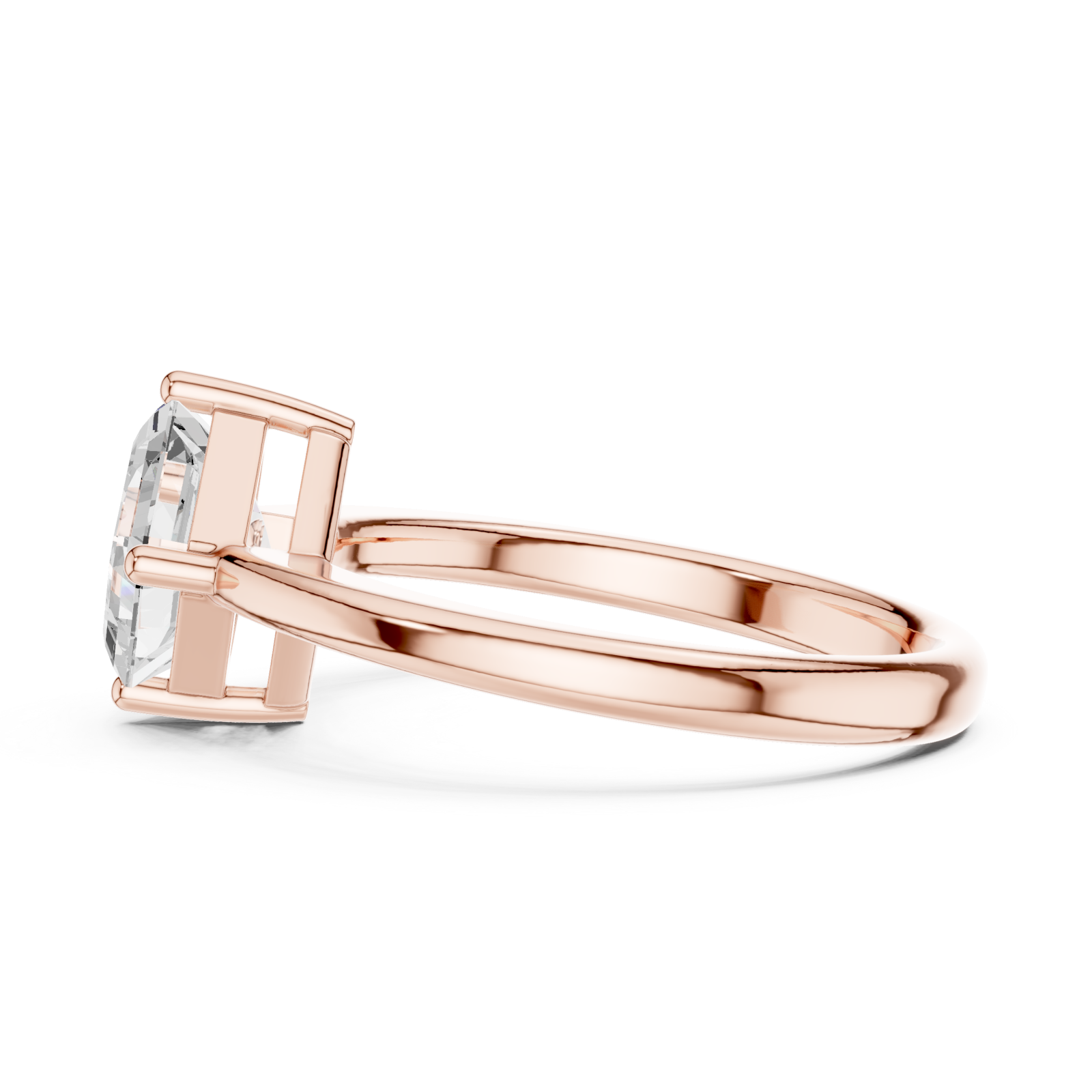  Rose Gold Timeless Luxe Prism Statement Solitaire Ring Side View