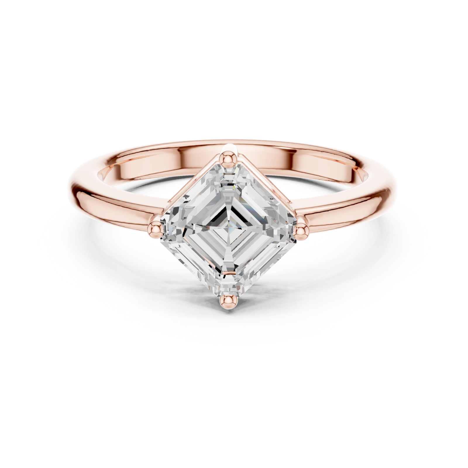  Rose Gold Timeless Luxe Prism Statement Solitaire Ring Front View