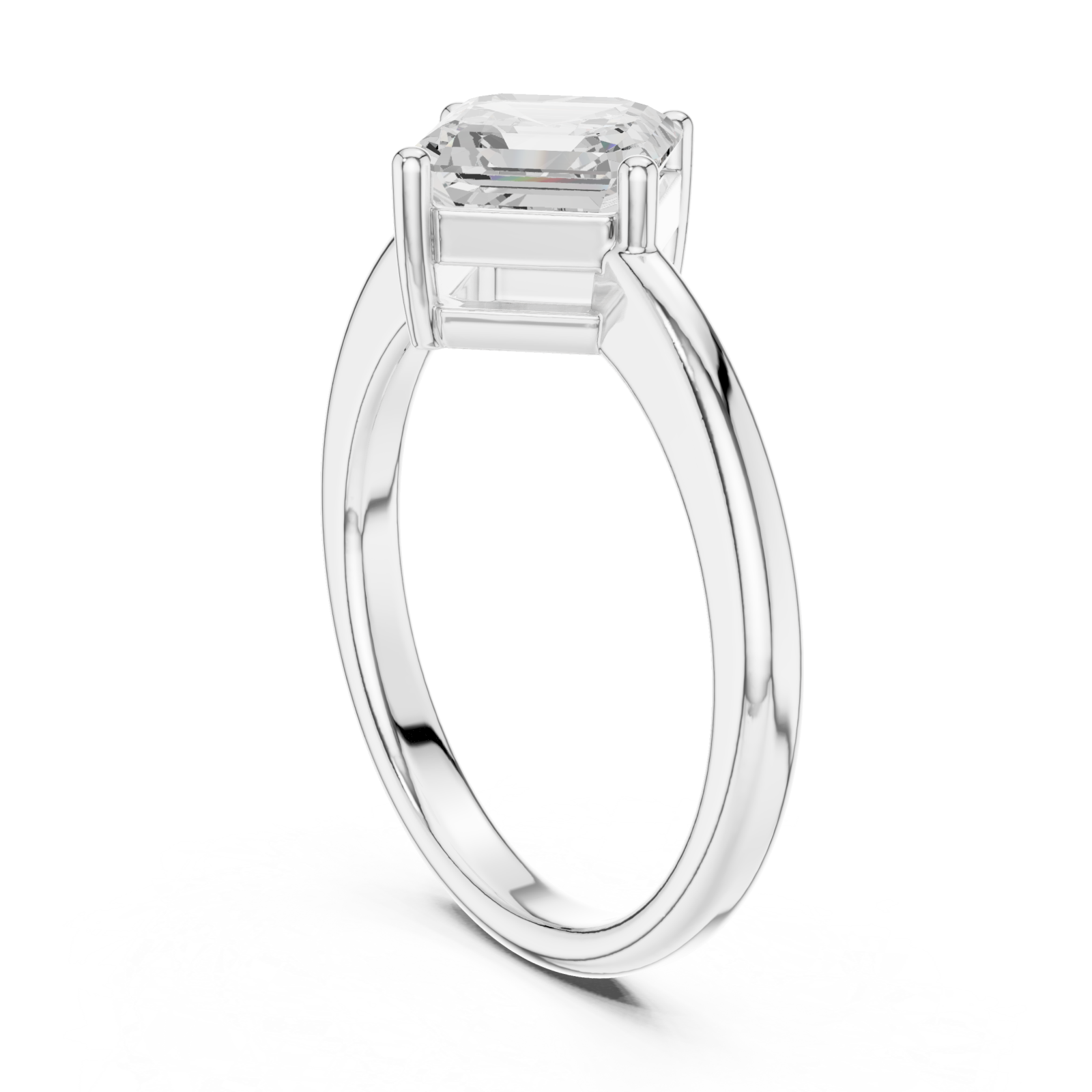  White Gold Timeless Luxe Prism Statement Solitaire Ring Left View