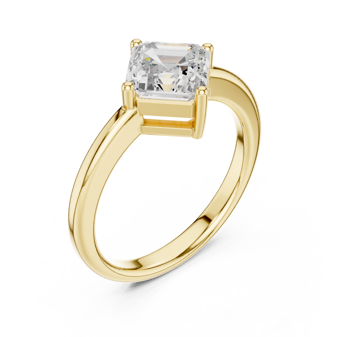Gold Timeless Luxe Prism Statement Solitaire Ring Right View