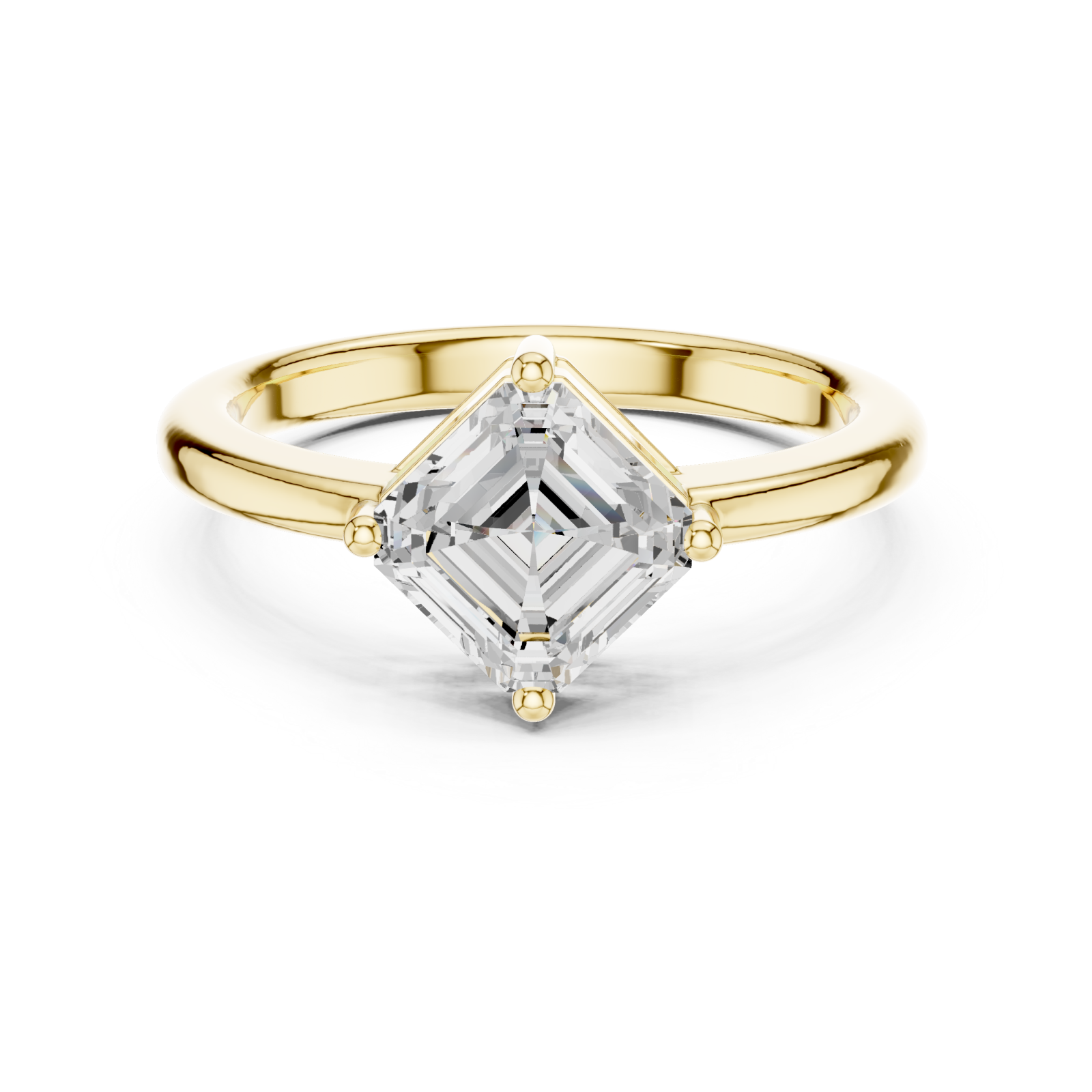  Gold Timeless Luxe Prism Statement Solitaire Ring Front View