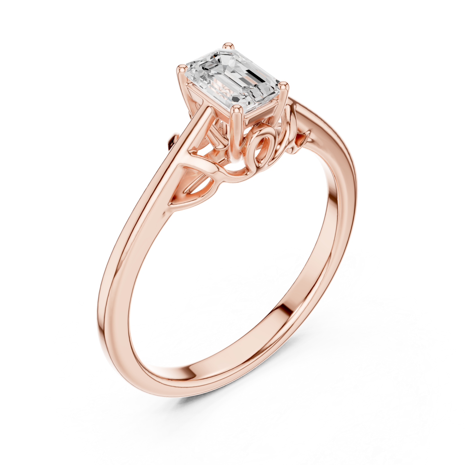  Rose Gold Enchanted Promise Elegant Band Ring Right View