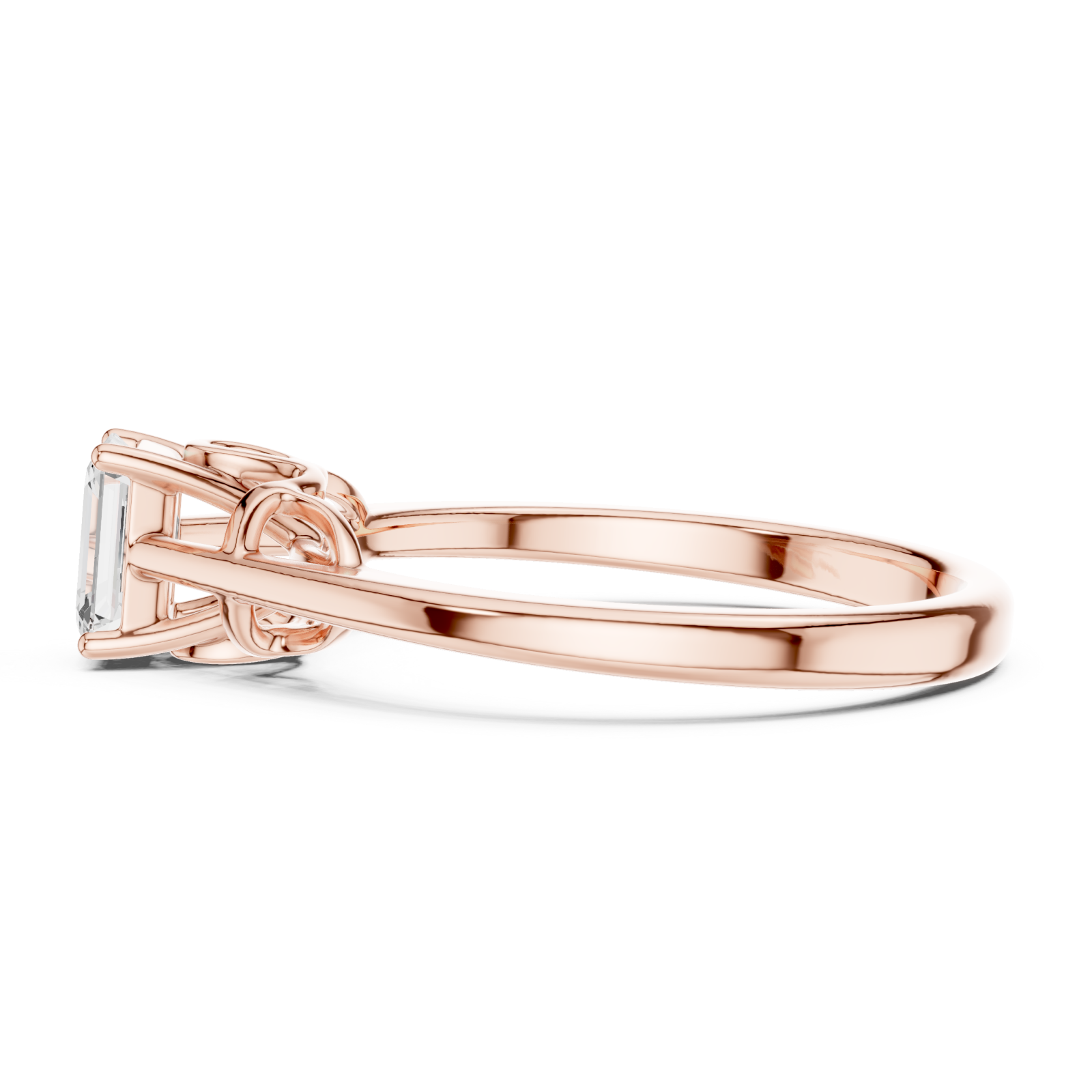  Rose Gold Enchanted Promise Elegant Band Ring Side View