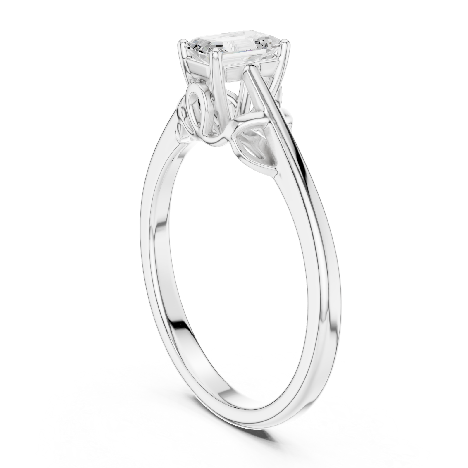  White Gold Enchanted Promise Elegant Band Ring Left View