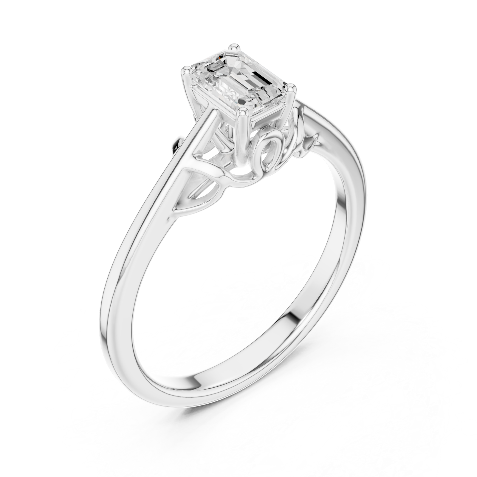  White Gold Enchanted Promise Elegant Band Ring Right View