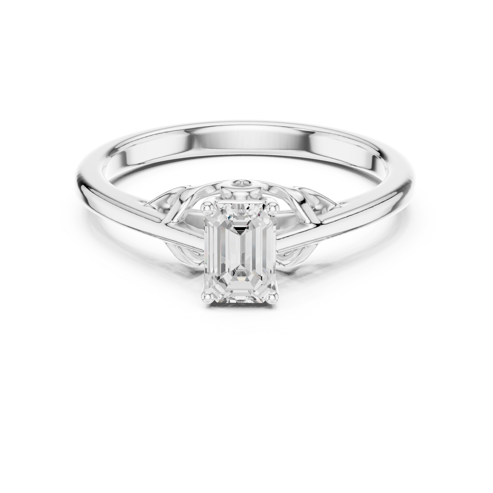  White Gold Enchanted Promise Elegant Band Ring Front View