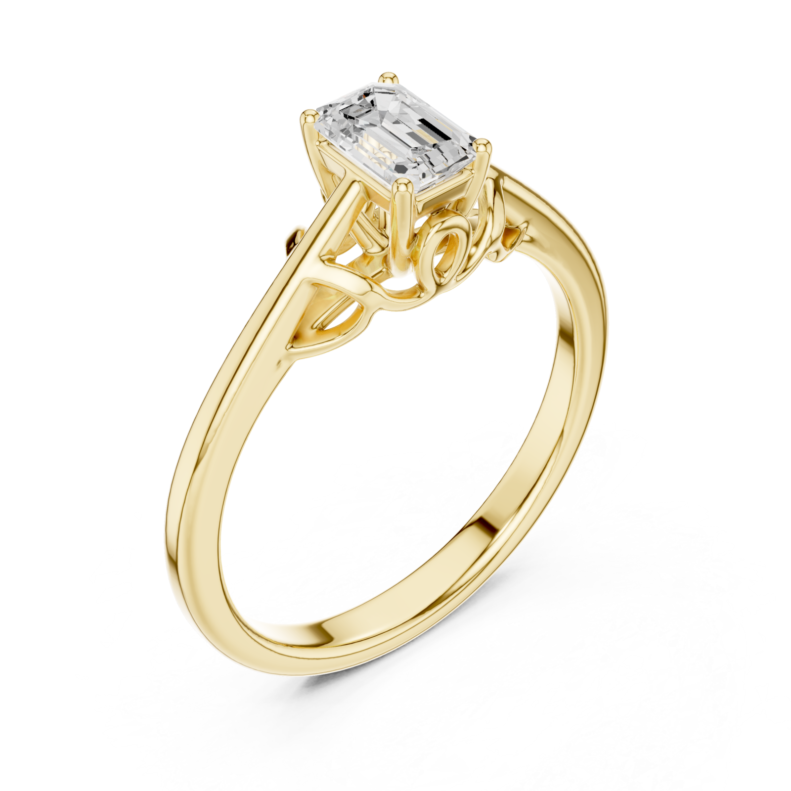 Gold Enchanted Promise Elegant Band Ring Right View