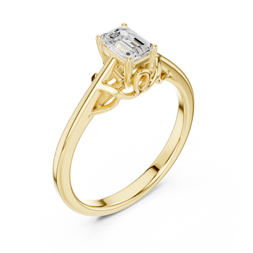 Gold Enchanted Promise Elegant Band Ring Right View