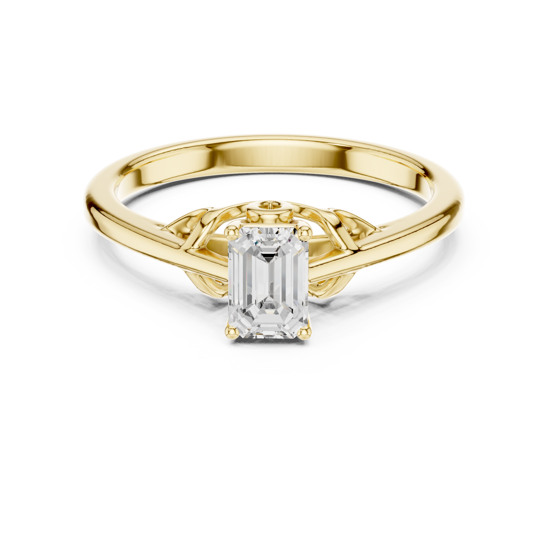 Gold Enchanted Promise Elegant Band Ring Right View
