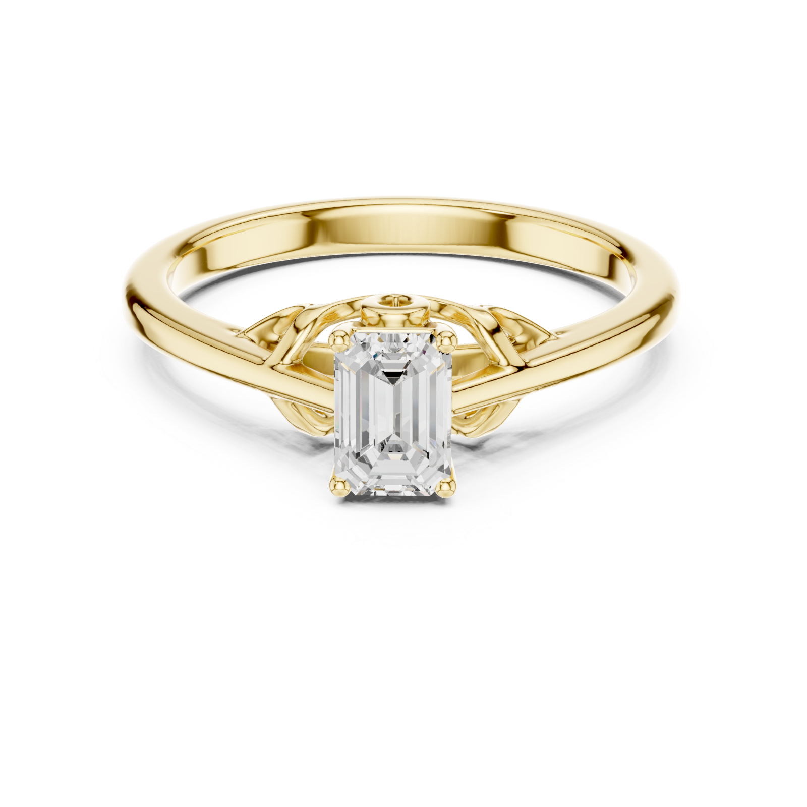  Gold Enchanted Promise Elegant Band Ring Front View