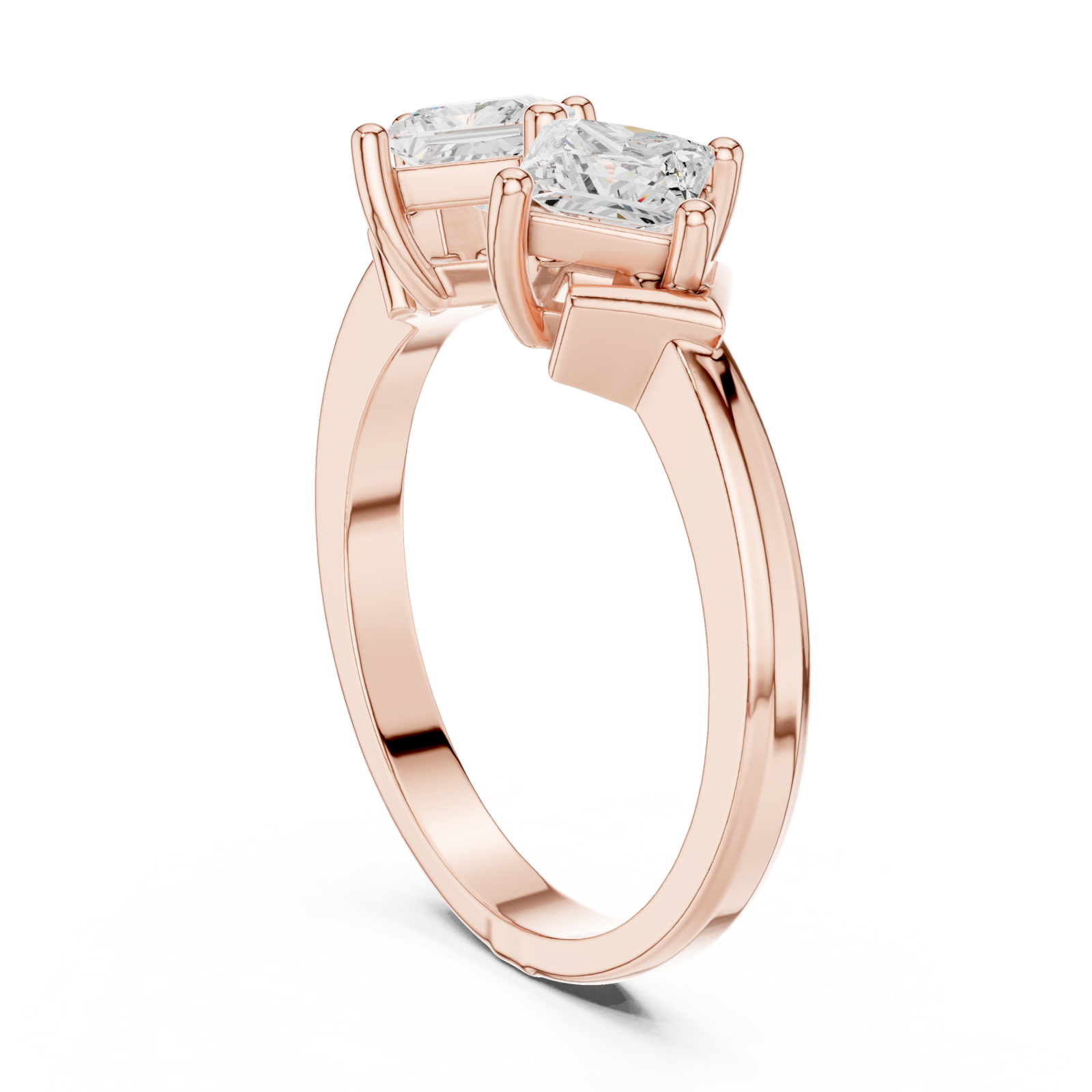  Rose Gold Graceful Double Radiance Statement Band Left View