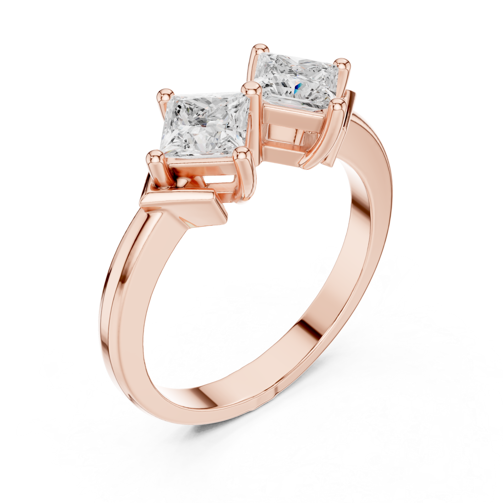  Rose Gold Graceful Double Radiance Statement Band Right View