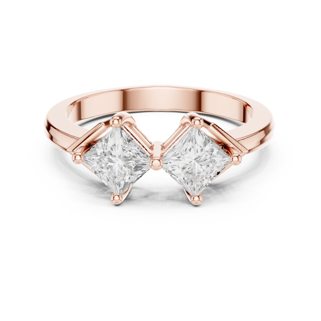  Rose Gold Graceful Double Radiance Statement Band Right View