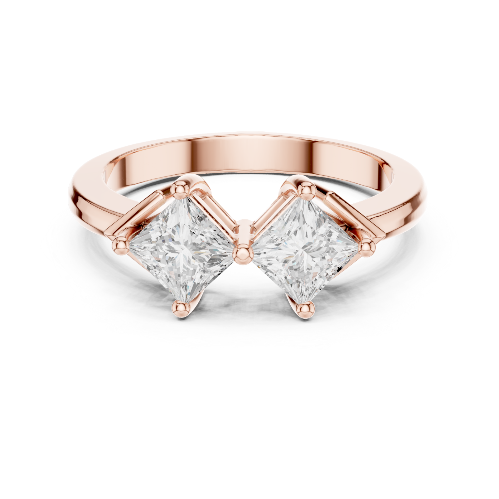  Rose Gold Graceful Double Radiance Statement Band Front View
