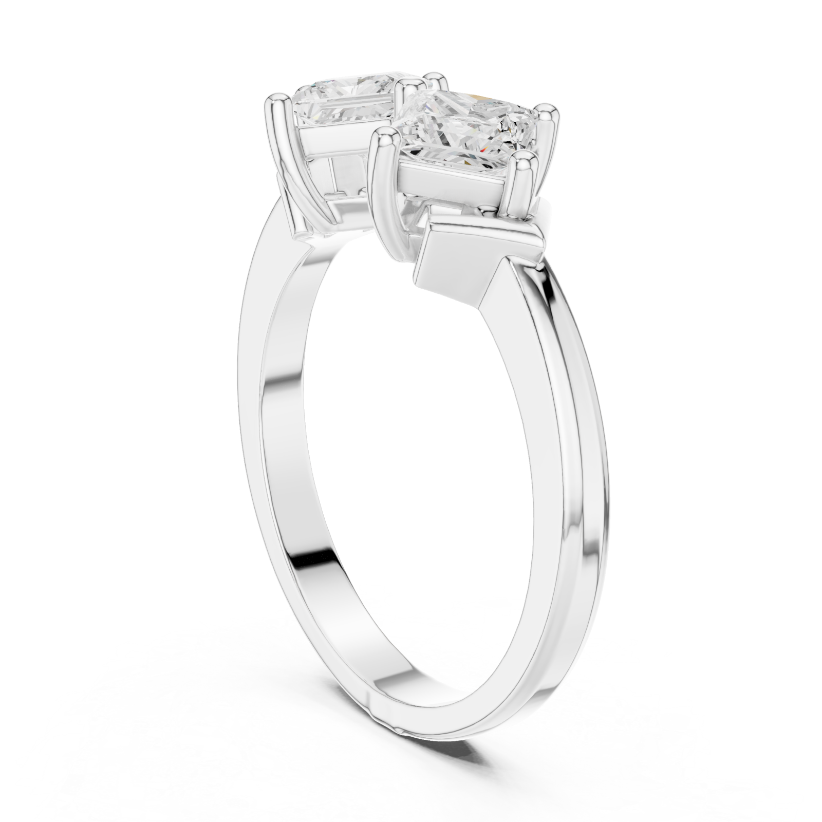  White Gold Graceful Double Radiance Statement Band Left View