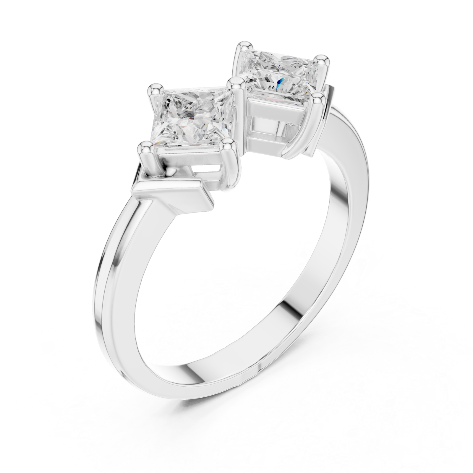  White Gold Graceful Double Radiance Statement Band Right View