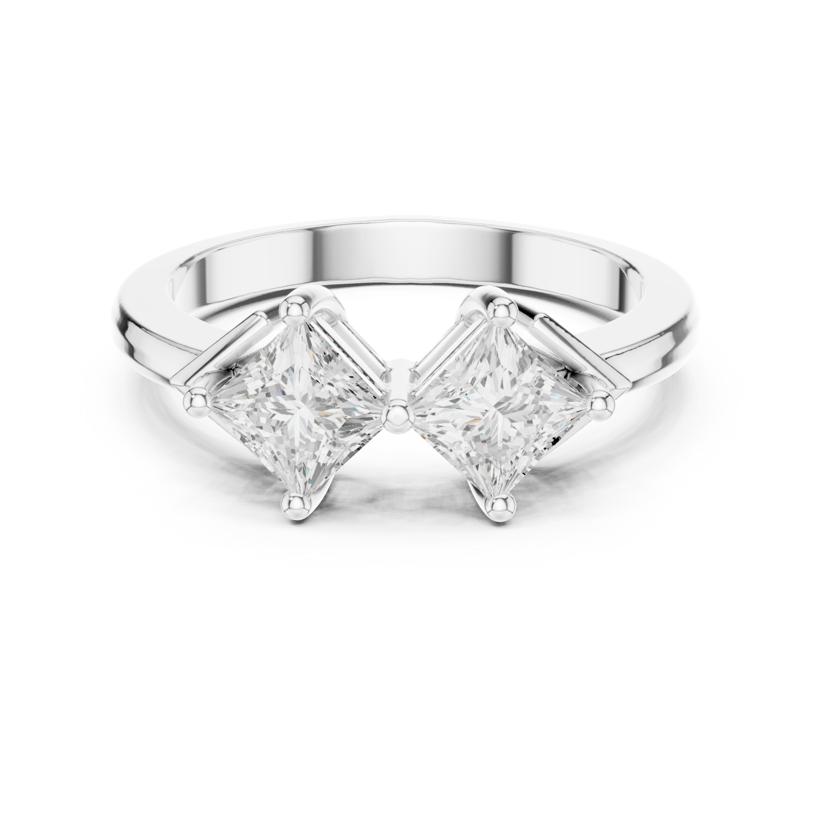  White Gold Graceful Double Radiance Statement Band Front View