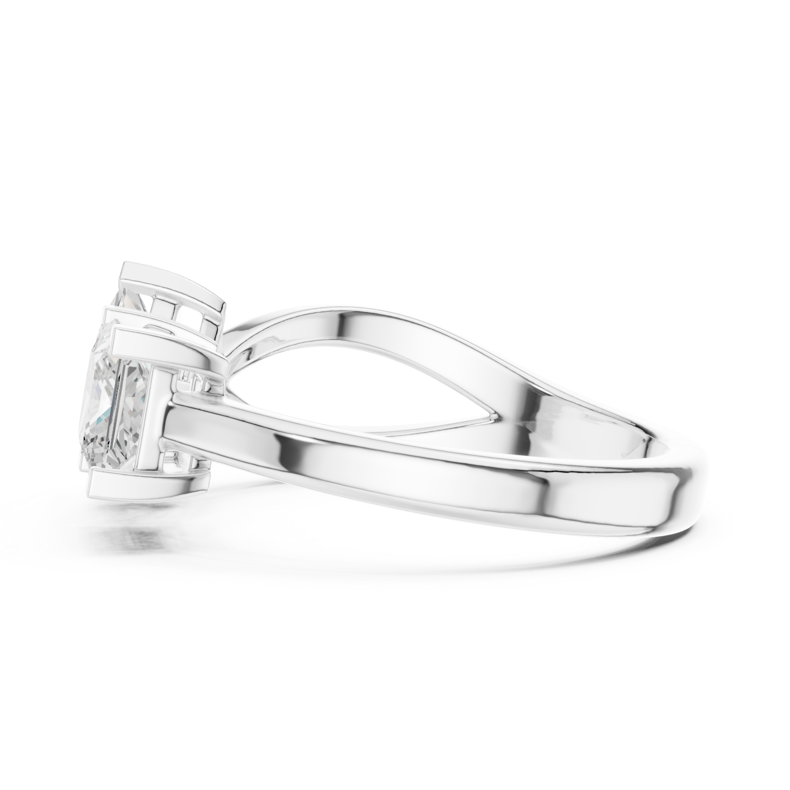  White Gold Classic Twin Radiance Ring Side View
