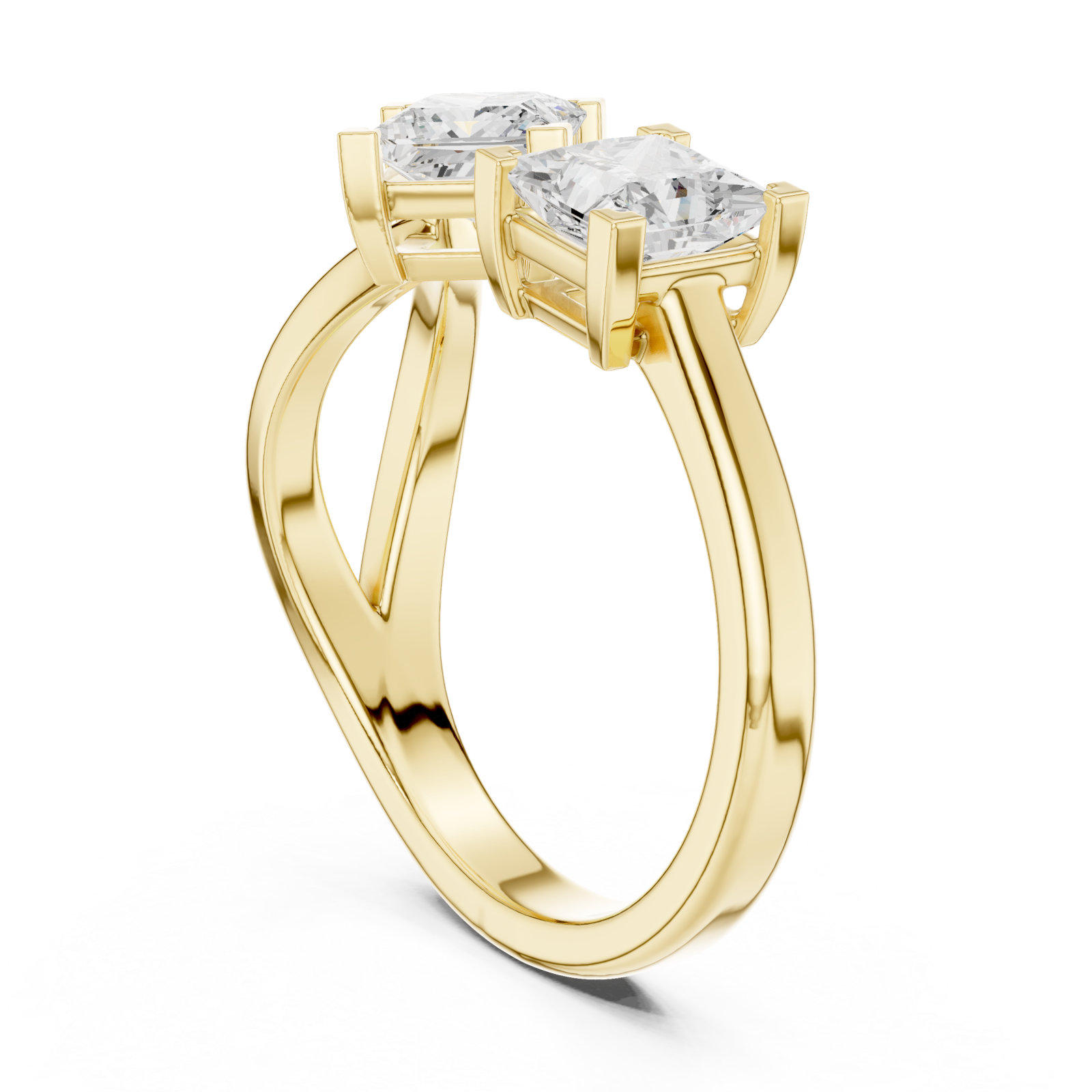  Gold Classic Twin Radiance Ring Left View