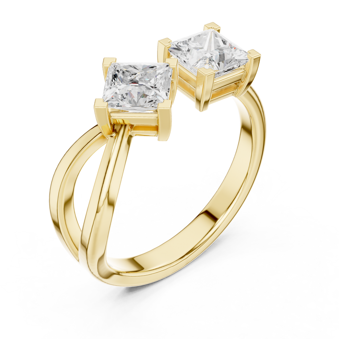 Gold Classic Twin Radiance Ring Right View