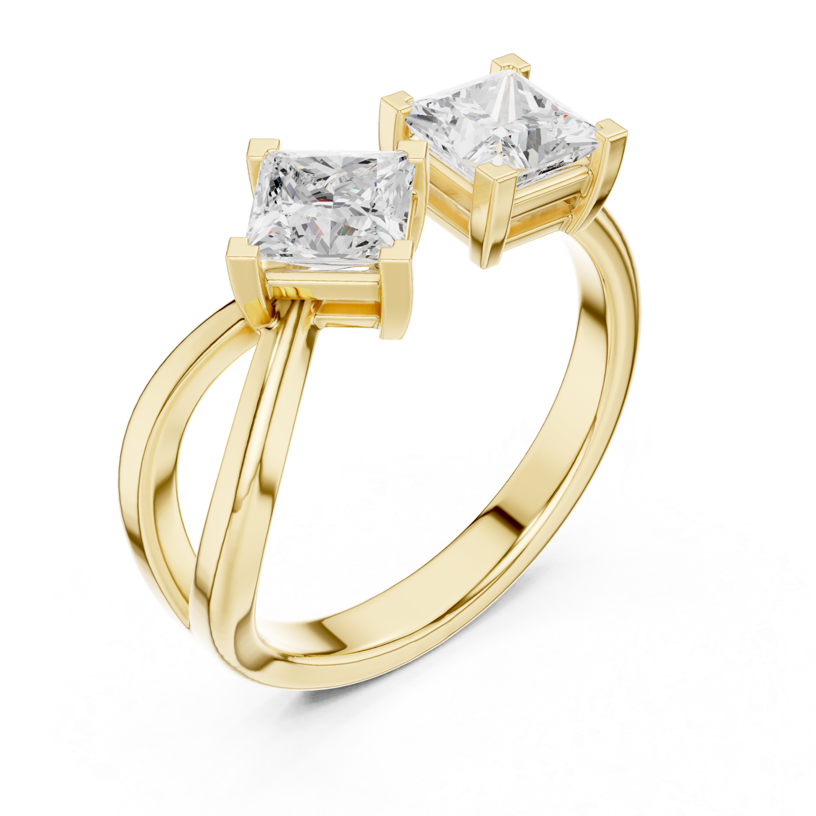 Gold Classic Twin Radiance Ring Right View
