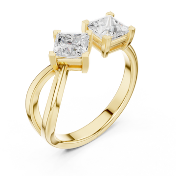 Gold Classic Twin Radiance Ring Right View
