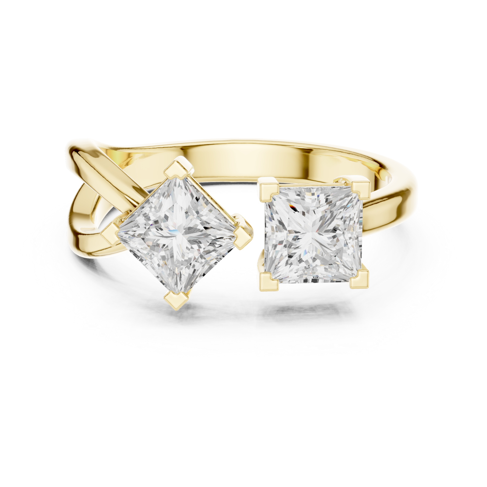  Gold Classic Twin Radiance Ring Front View