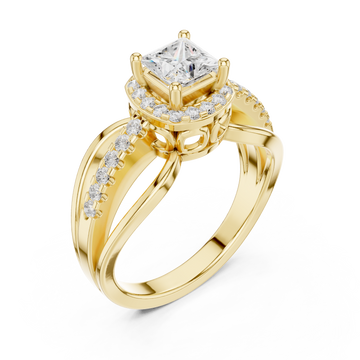Gold Empress Delight Multi-Row Promise Ring Right View