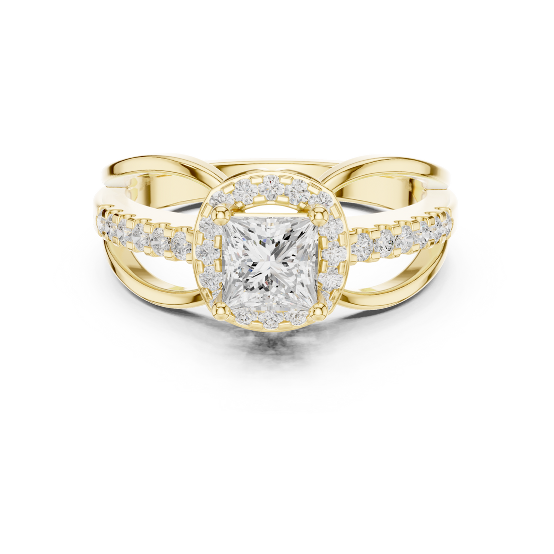 Gold Empress Delight Multi-Row Promise Ring Right View