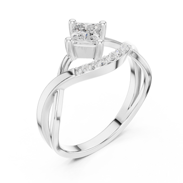  White Gold Luminous Grace Asymmetric Bypass Ring Right View