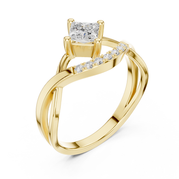 Gold Luminous Grace Asymmetric Bypass Ring Right View