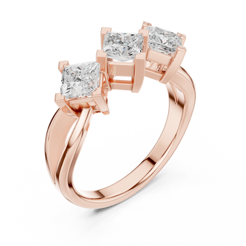  Rose Gold Gracefully Three Element Statement Ring Right View