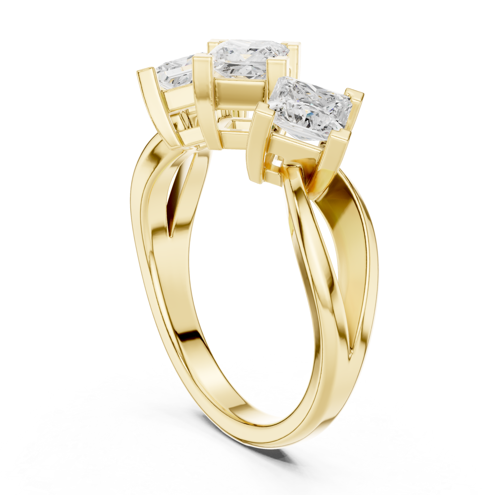  Gold Gracefully Three Element Statement Ring Left View
