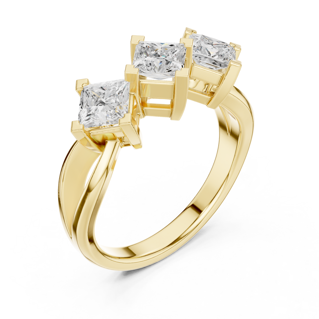 Gold Gracefully Three Element Statement Ring Right View