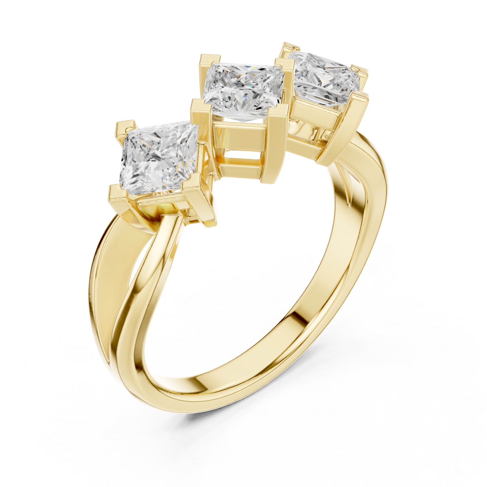 Gold Gracefully Three Element Statement Ring Right View