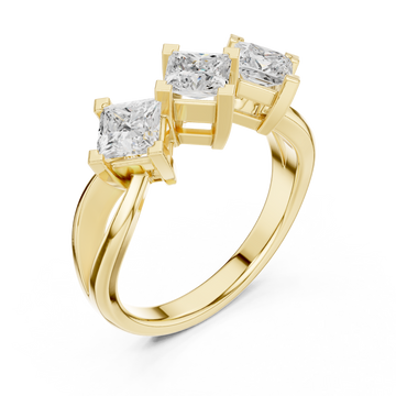 Gold Gracefully Three Element Statement Ring Right View