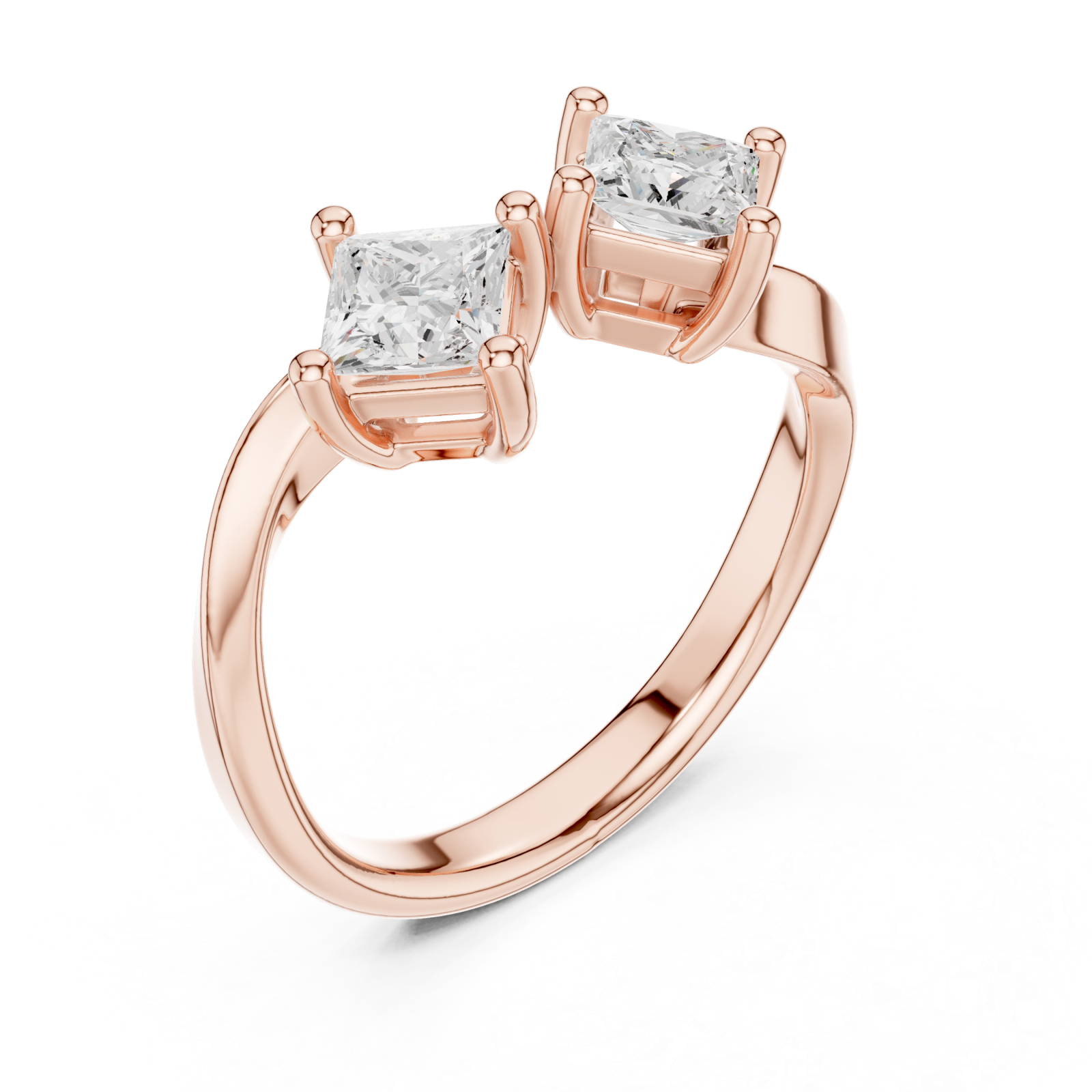  Rose Gold Infinite Allure Twin Spark Band Ring Right View