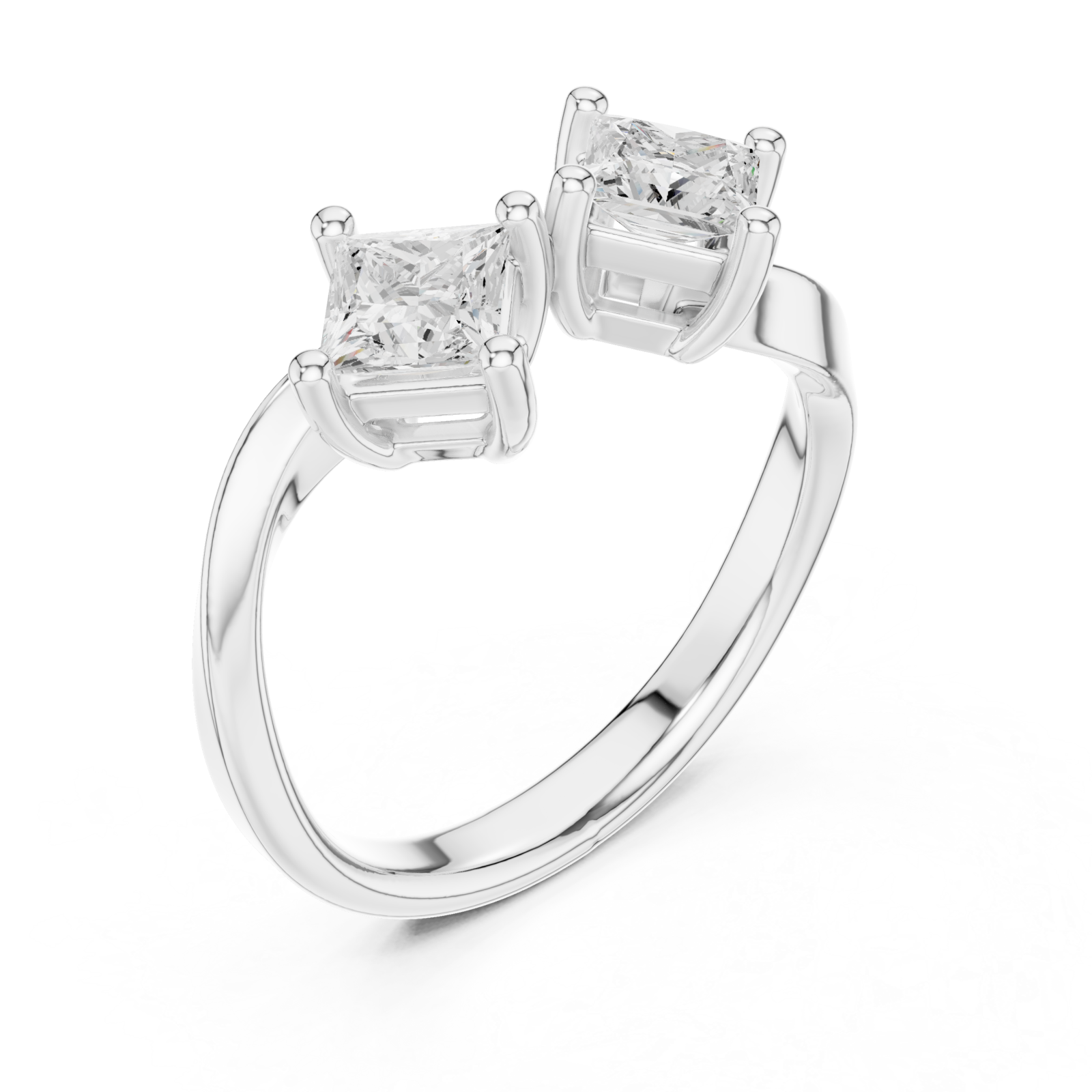  White Gold Infinite Allure Twin Spark Band Ring Right View