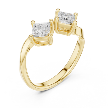 Gold Infinite Allure Twin Spark Band Ring Right View