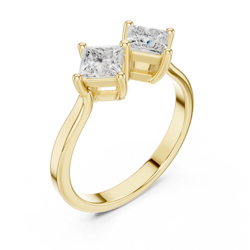 Gold Sculpted Embrace Twin Stone Radiance Ring Right View