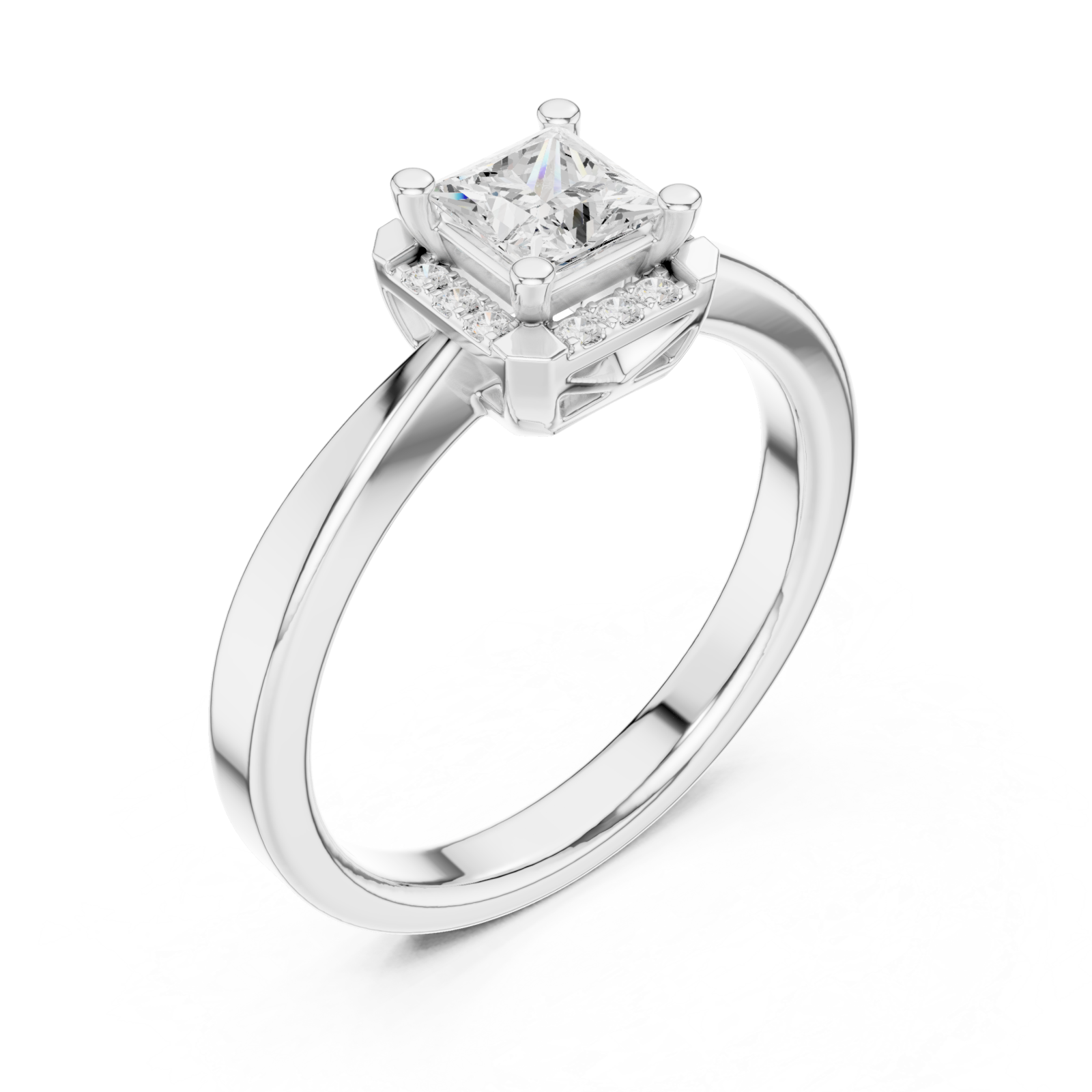  White Gold Everlight Regal Halo Band Ring Right View