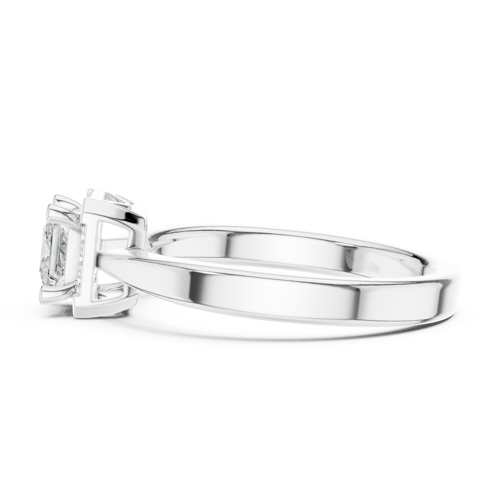  White Gold Everlight Regal Halo Band Ring Side View