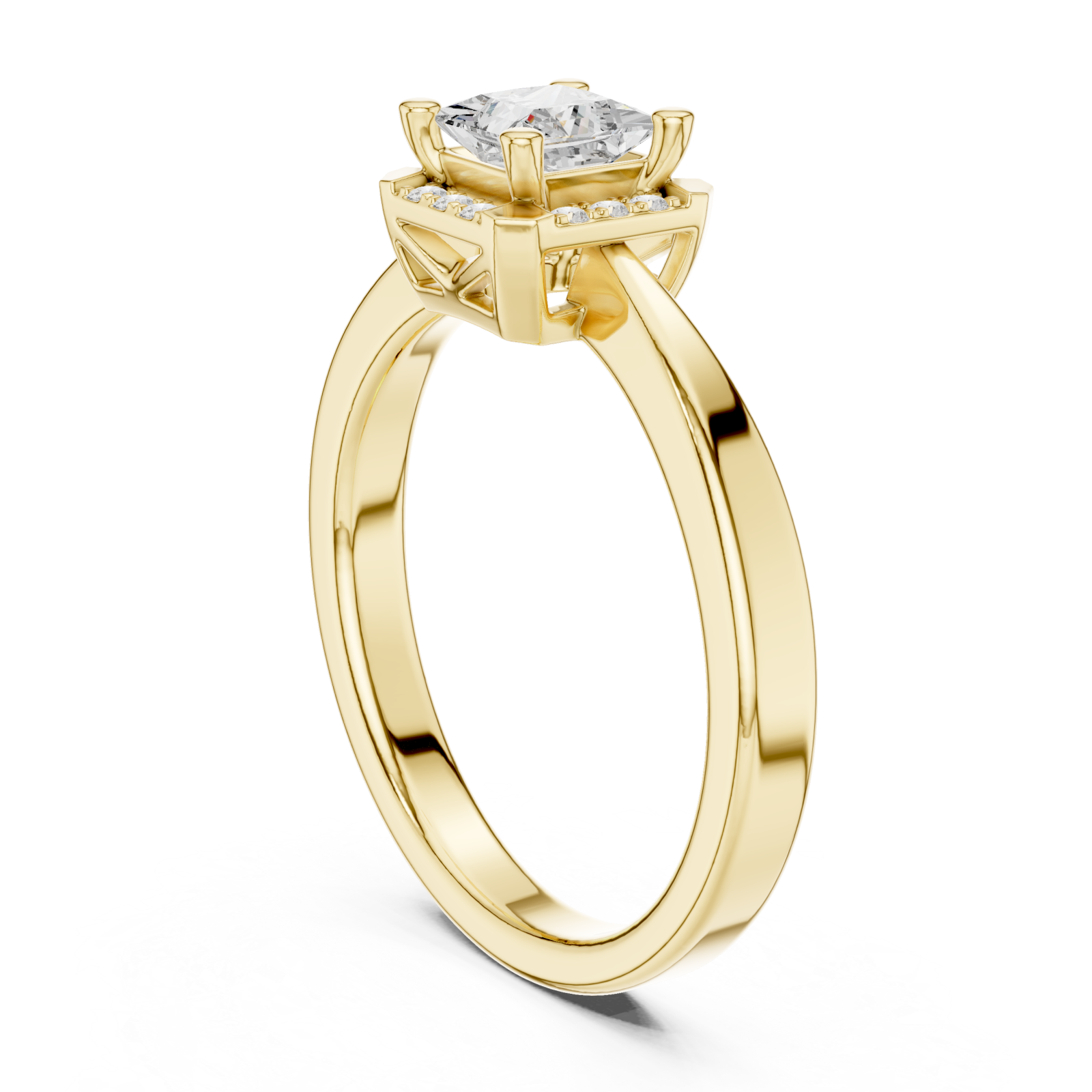  Gold Everlight Regal Halo Band Ring Left View