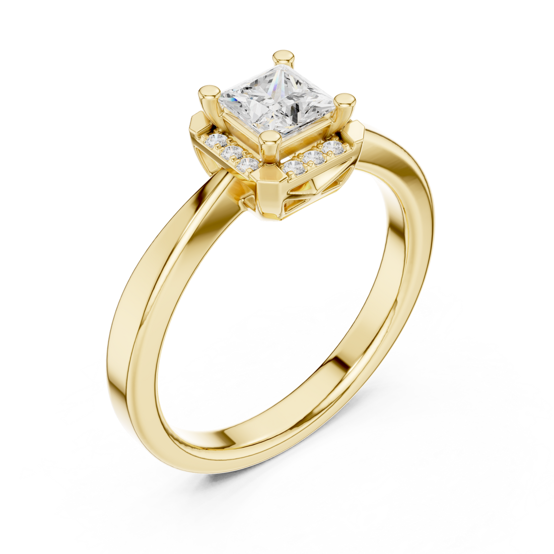 Gold Everlight Regal Halo Band Ring Right View